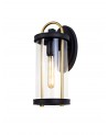 Freya Large Wall Lamp, 1 x E27, Black & Gold/Clear Glass, IP54, 2yrs Warranty