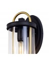 Freya Large Wall Lamp, 1 x E27, Black & Gold/Clear Glass, IP54, 2yrs Warranty