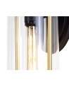 Freya Large Wall Lamp, 1 x E27, Black & Gold/Clear Glass, IP54, 2yrs Warranty