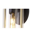 Freya Small Wall Lamp, 1 x E27, Black & Gold/Clear Glass, IP54