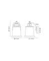 Charlotte Wall Lamp, 1 x E27, Black/Gold With Seeded Clear Glass, IP54, 2yrs Warranty