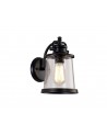 Charlotte Wall Lamp, 1 x E27, Black/Gold With Seeded Clear Glass, IP54, 2yrs Warranty