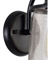 Charlotte Wall Lamp, 1 x E27, Black/Gold With Seeded Clear Glass, IP54, 2yrs Warranty