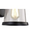 Charlotte Wall Lamp, 1 x E27, Black/Gold With Seeded Clear Glass, IP54, 2yrs Warranty