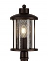 Ophelia Single Headed Post Lamp, 1 x E27, Antique Bronze/Clear Glass, IP54, 2yrs Warranty