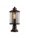 Ophelia Pedestal Lamp, 1 x E27, Antique Bronze/Clear Glass, IP54, 2yrs Warranty