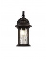Genevieve Small Wall Lamp, 1 x E27, Antique Bronze/Clear Ripple Glass, IP54, 2yrs Warranty