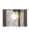 Genevieve Small Wall Lamp, 1 x E27, Antique Bronze/Clear Ripple Glass, IP54, 2yrs Warranty