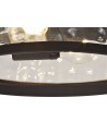 Genevieve Flush Ceiling Lamp, 2 xE27, Antique Bronze/Clear Ripple Glass, IP54, 2yrs Warranty