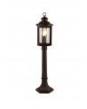 Genevieve Post Lamp, 1 x E27, Antique Bronze/Clear Ripple Glass, IP54, 2yrs Warranty