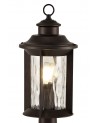Genevieve Post Lamp, 1 x E27, Antique Bronze/Clear Ripple Glass, IP54, 2yrs Warranty