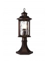 Genevieve Pedestal Lamp, 1 x E27, Antique Bronze/Clear Ripple Glass, IP54, 2yrs Warranty