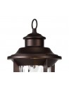 Genevieve Pedestal Lamp, 1 x E27, Antique Bronze/Clear Ripple Glass, IP54, 2yrs Warranty
