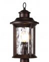 Genevieve Pedestal Lamp, 1 x E27, Antique Bronze/Clear Ripple Glass, IP54, 2yrs Warranty