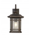 Aurelia Large Wall Lamp, 1 x E27, Brushed Black Gold/Seeded Glass, IP54, 2yrs Warranty