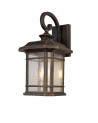 Aurelia Large Wall Lamp, 1 x E27, Brushed Black Gold/Seeded Glass, IP54, 2yrs Warranty