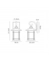 Aurelia Small Wall Lamp, 1 x E27, Brushed Black Gold/Seeded Glass, IP54, 2yrs Warranty