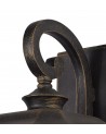Aurelia Small Wall Lamp, 1 x E27, Brushed Black Gold/Seeded Glass, IP54, 2yrs Warranty