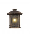 Aurelia Half Wall Lamp, 1 x E27, Brushed Black Gold/Seeded Glass, IP54, 2yrs Warranty