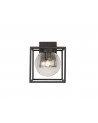Chloe Down Wall Lamp, 1 x E27, IP54, Anthracite/Clear Seeded Glass, 2yrs Warranty