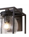 Chloe Down Wall Lamp, 1 x E27, IP54, Anthracite/Clear Seeded Glass, 2yrs Warranty