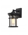 Hazel Wall Lamp, 1 x E27, Black/Clear Crackled Glass, IP54, 2yrs Warranty