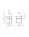Araminta Wall Lamp, 1 x E27, Black/Gold With Seeded Clear Glass, IP54, 2yrs Warranty
