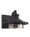 Araminta Wall Lamp, 1 x E27, Black/Gold With Seeded Clear Glass, IP54, 2yrs Warranty
