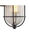 Araminta Wall Lamp, 1 x E27, Black/Gold With Seeded Clear Glass, IP54, 2yrs Warranty