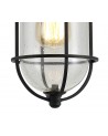 Araminta Pendant, 1 x E27, Black/Gold With Seeded Clear Glass, IP54, 2yrs Warranty