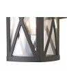 Arla Down Criss Cross Wall Lamp, 1 x E27, IP54, Anthracite/Clear Glass, 2yrs Warranty