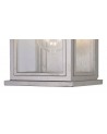 Beatrix Flush Wall Lamp, 1 x E27, IP54, Silver Grey/Clear Seeded Glass, 2yrs Warranty