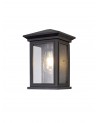 Beatrix Flush Wall Lamp, 1 x E27, IP54, Anthracite/Clear Seeded Glass, 2yrs Warranty