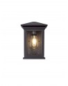 Beatrix Flush Wall Lamp, 1 x E27, IP54, Anthracite/Clear Seeded Glass, 2yrs Warranty