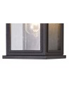 Beatrix Flush Wall Lamp, 1 x E27, IP54, Anthracite/Clear Seeded Glass, 2yrs Warranty