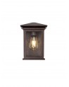 Beatrix Flush Wall Lamp, 1 x E27, IP54, Antique Bronze/Clear Seeded Glass, 2yrs Warranty