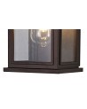 Beatrix Flush Wall Lamp, 1 x E27, IP54, Antique Bronze/Clear Seeded Glass, 2yrs Warranty