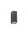 Annabel Rectangle Wall Lamp, 2 x GU10, IP54, Black/Silver