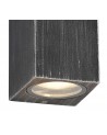 Annabel Rectangle Wall Lamp, 2 x GU10, IP54, Black/Silver