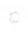 Annabel Rectangle Wall Lamp, 1 x GU10, IP54, Black/Silver