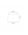 Araminta Round, 280/350 x 220mm Fabric Shade, Charcoal Grey/White Laminate