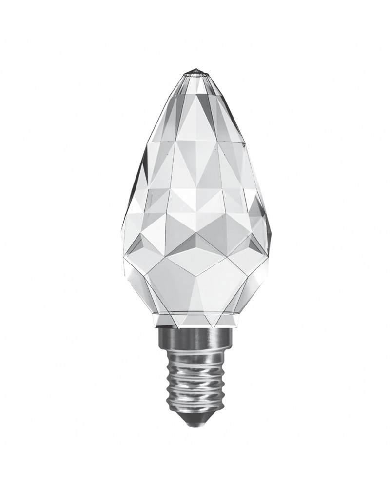CrystaLED Candle E14 3W Warm White 3000K, 300lm, Clear Crystal Finish