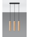 Pendant lamp LINO 3 wood