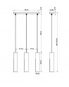 Pendant lamp LINO 3 wood