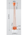 Pendant lamp DIEGO 3 orange