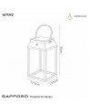 Sapporo Large Solar Portable Lantern, 3W LED, 3000K, 238lm, IP54
