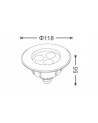 Recessed Underwater Light 3x3W CREE LED 24VDC 316SS Single Colour