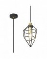 Byrne Small Pendant, 1 x E27, Painted Gold & Sand Black