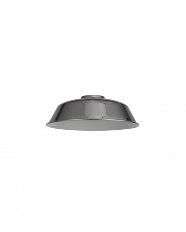Anya Round 25cm Metal Lampshade With Angled Sides, Chrome
