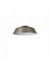 Anya Round 25cm Metal Lampshade With Angled Sides, Brushed Nickel